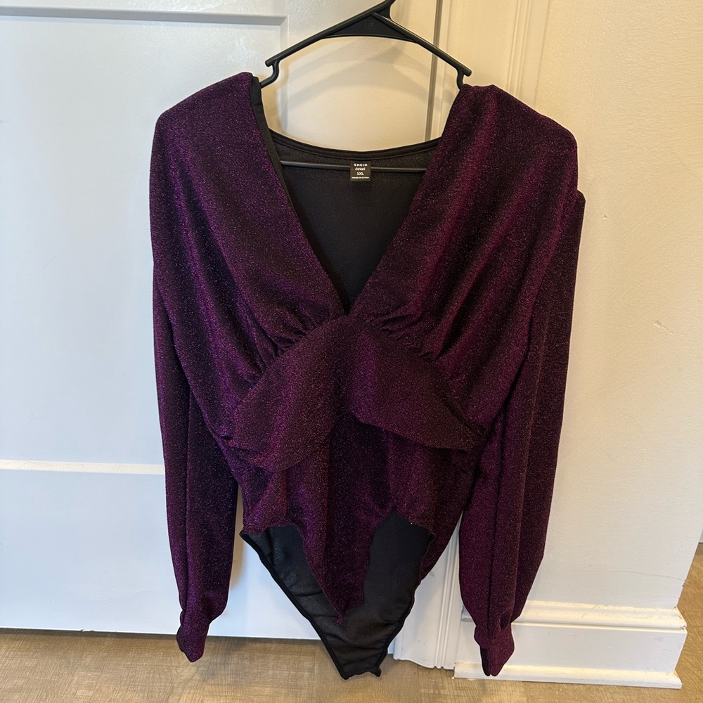 Sparkly V-neck Bodysuit